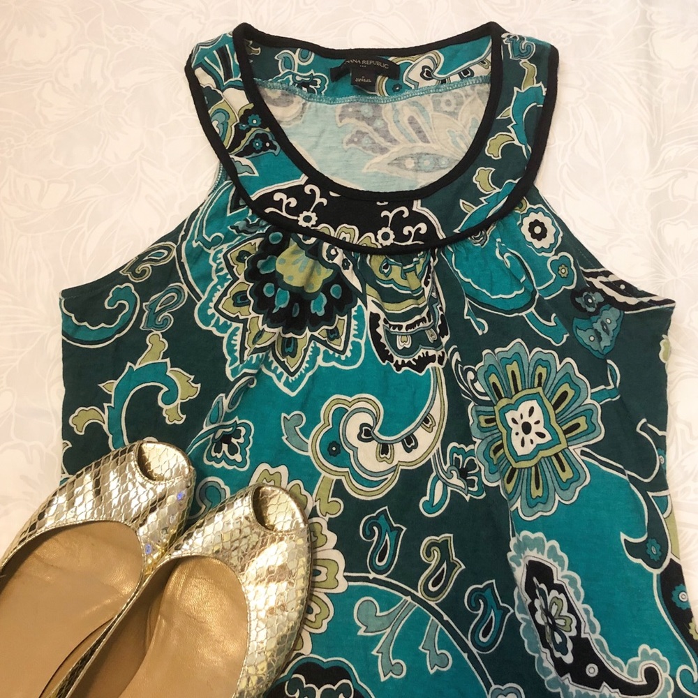 Banana Republic Green Paisley Dress - Picture 3 of 4